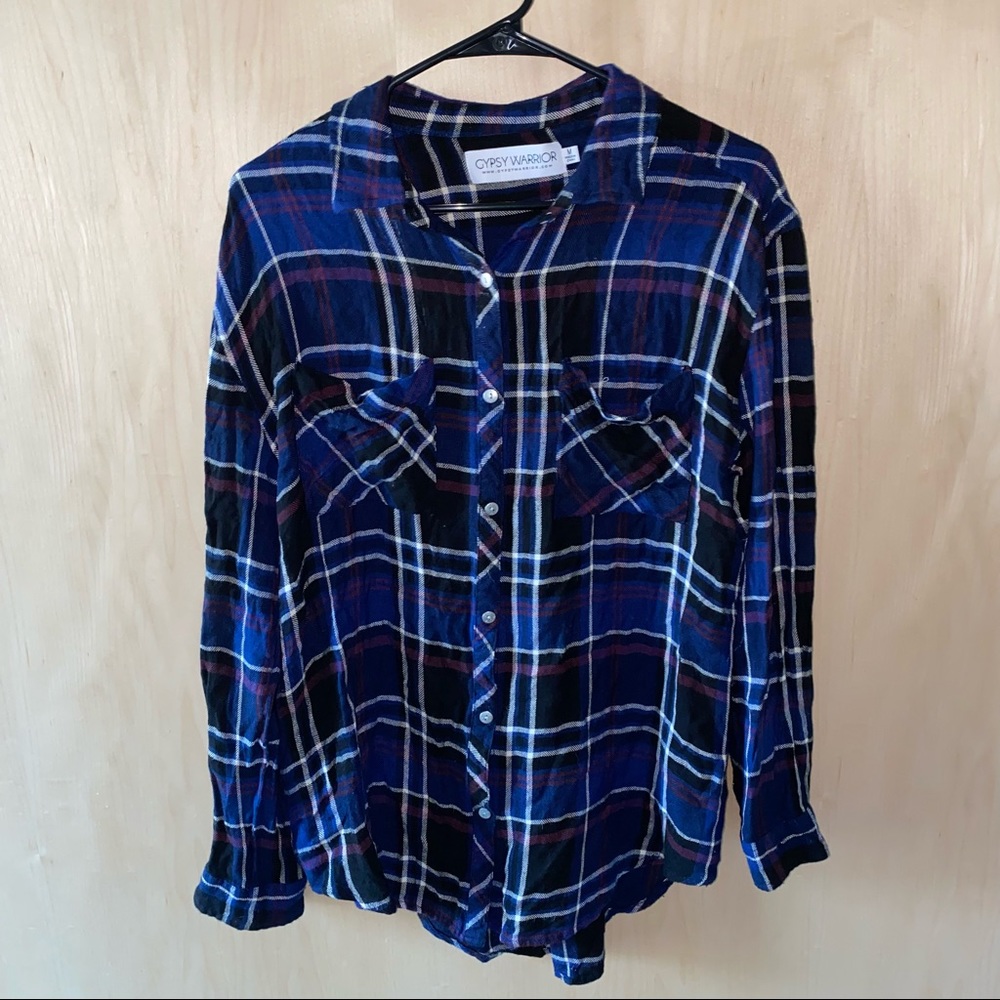 Gypsy Warrior Blue Knit Flannel
